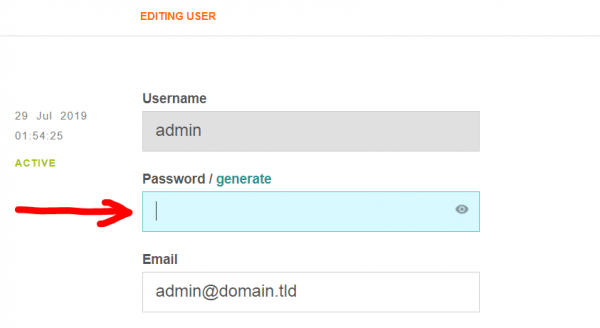 Đặt mật khẩu admin
